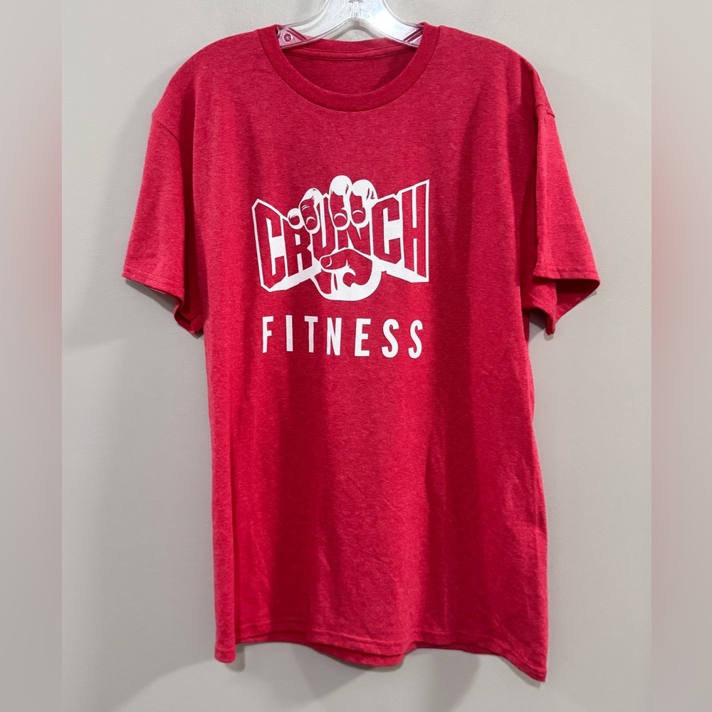 Unisex Crunch Fitness Red Short Sleeve Logo Tee . See Measurements